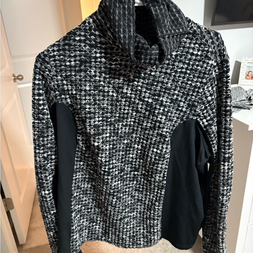 Nike Black and Gray Cowl Neck Sweater